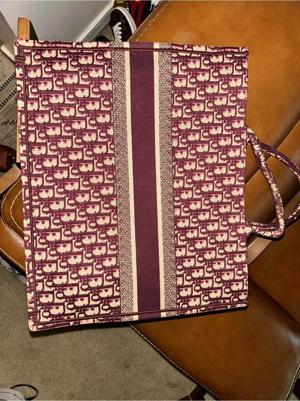 Dior Brown and Beige Monogram Tote Bag
